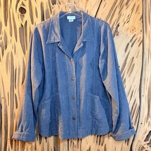 Eucalyptus Guatemala Embroidered Cinch Back Jacket M Slate Blue Gray